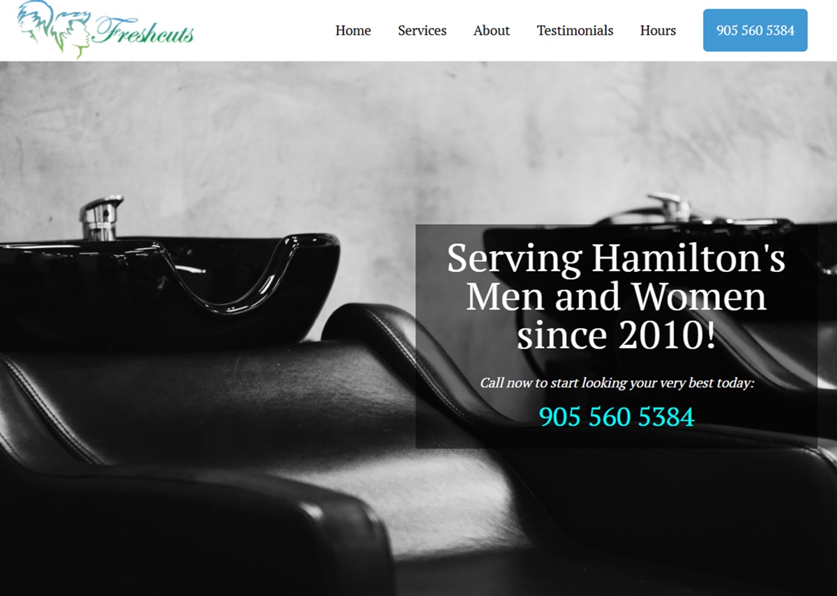 Client homepage screenshot